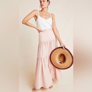 Frye x Anthropologie Elsepth Tiered Maxi Skirt